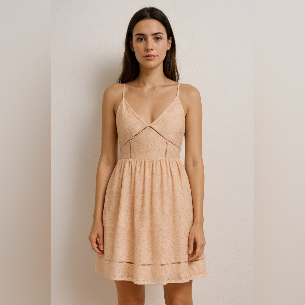 NSR Peach Lace Dress